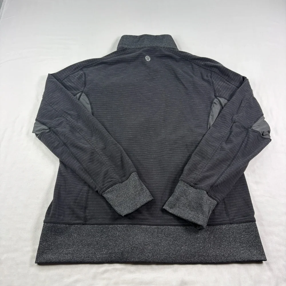 Lululemon Jacket Mens Large Black Gray Full Zip Athleisure Slim Fit Performance